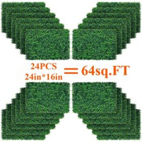 Artificial Boxwood Panel 12pcs Boxwood Hedge Wall Panels Artificial Grass Backdrop Wall 24X16 4cm Green Grass Wall (pcs: 24pcs)