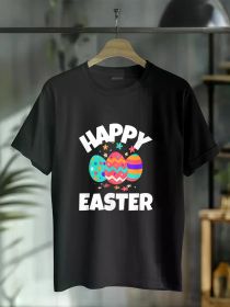 Funny Egg Hunting Easter Girls Boys Happy Easter T-Shirt Women'S Men'S Graphic Tee Causal Tops (Color: Black, size: M)