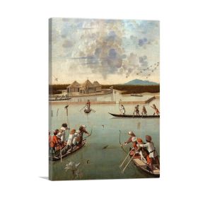 Hunting On The Lagoon (Type: Standard Framed Canvas Print, size: 24" x 16" / 60cm x 40cm (approx))