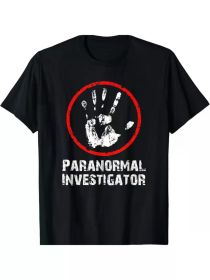 Men's Hunting Paranormal Investigator T-Shirt | 100% Cotton | Casual Round Neck | Bold (Color: Black, size: S)