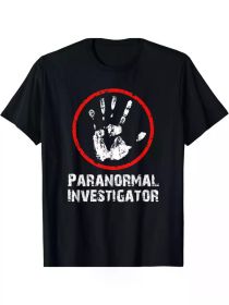 Men's Hunting Paranormal Investigator T-Shirt | 100% Cotton | Casual Round Neck | Bold (Color: Black, size: XXL)