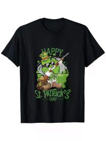 Happy Patrick'S Day Costume Hunting Four-Leaf Clover T-Shirt (Color: Black, size: M)