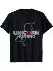 Unicorn Hunting Swingers, Naughty Polyamory Couples Gift T-Shirt (Color: Black, size: M)