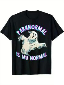 Paranormal Is My Normal Hunting Ghost Hunting Ghost Hunter T-Shirt Halloween Printed T-Shirt (Color: Black, size: XL)